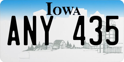 IA license plate ANY435