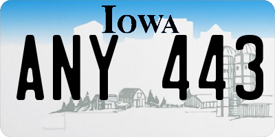 IA license plate ANY443
