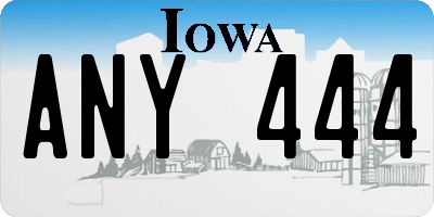 IA license plate ANY444