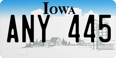 IA license plate ANY445