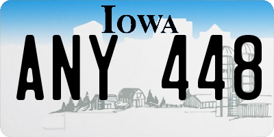 IA license plate ANY448
