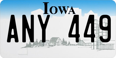 IA license plate ANY449