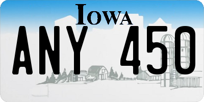 IA license plate ANY450