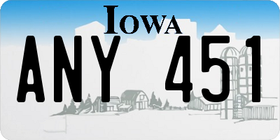 IA license plate ANY451