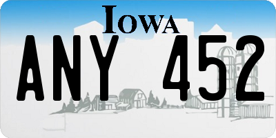 IA license plate ANY452