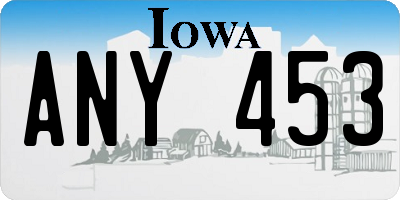 IA license plate ANY453