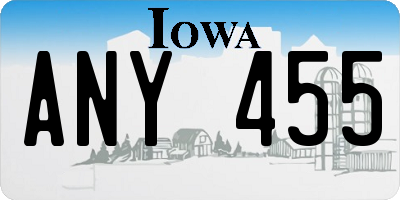 IA license plate ANY455