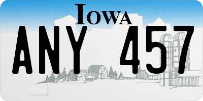 IA license plate ANY457