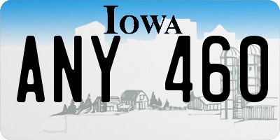 IA license plate ANY460
