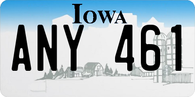 IA license plate ANY461