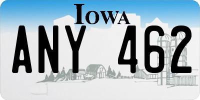 IA license plate ANY462
