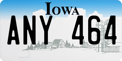 IA license plate ANY464