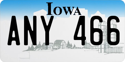 IA license plate ANY466