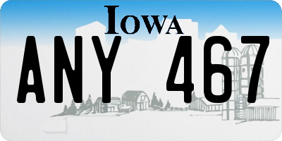 IA license plate ANY467