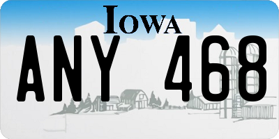 IA license plate ANY468