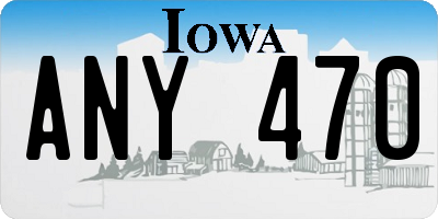IA license plate ANY470