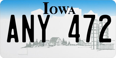 IA license plate ANY472