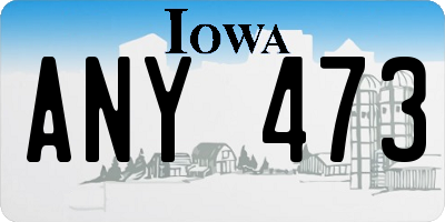 IA license plate ANY473