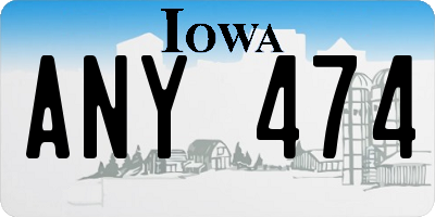 IA license plate ANY474