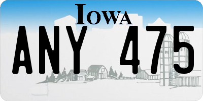 IA license plate ANY475