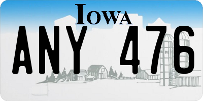IA license plate ANY476