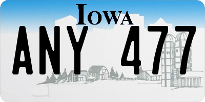 IA license plate ANY477