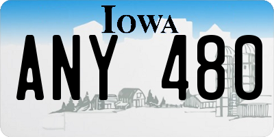 IA license plate ANY480