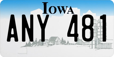 IA license plate ANY481