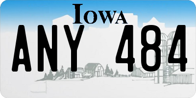 IA license plate ANY484
