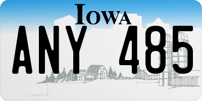 IA license plate ANY485