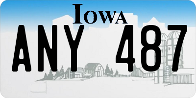 IA license plate ANY487