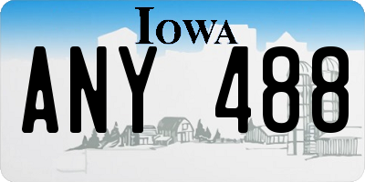 IA license plate ANY488