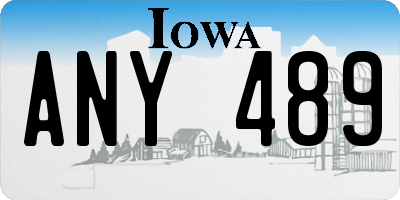 IA license plate ANY489