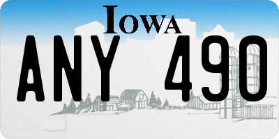 IA license plate ANY490