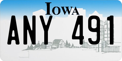 IA license plate ANY491