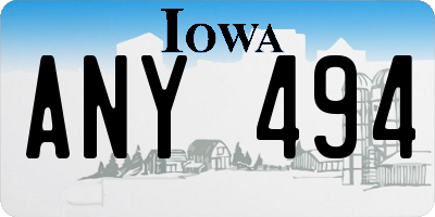 IA license plate ANY494