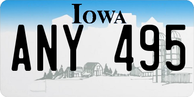IA license plate ANY495