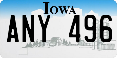 IA license plate ANY496