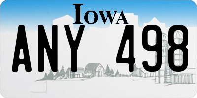IA license plate ANY498