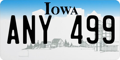 IA license plate ANY499