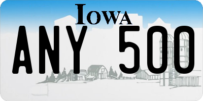 IA license plate ANY500