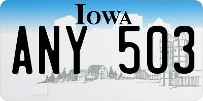 IA license plate ANY503