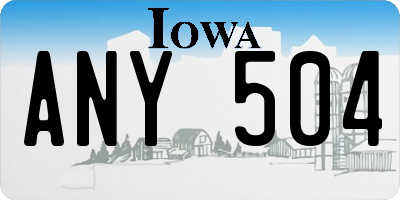 IA license plate ANY504