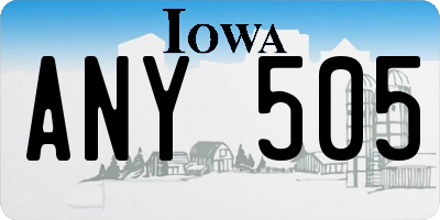 IA license plate ANY505