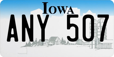 IA license plate ANY507