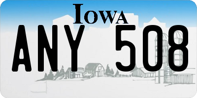 IA license plate ANY508