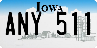 IA license plate ANY511