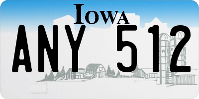 IA license plate ANY512