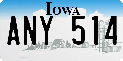 IA license plate ANY514
