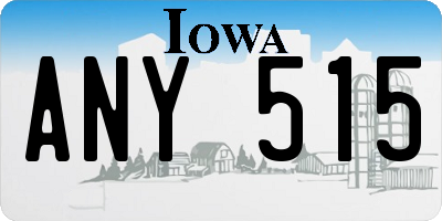 IA license plate ANY515